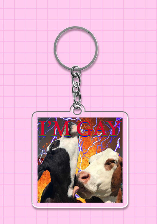 Gay Cow Play 1Pc Y2K Keychain Cherrykitten