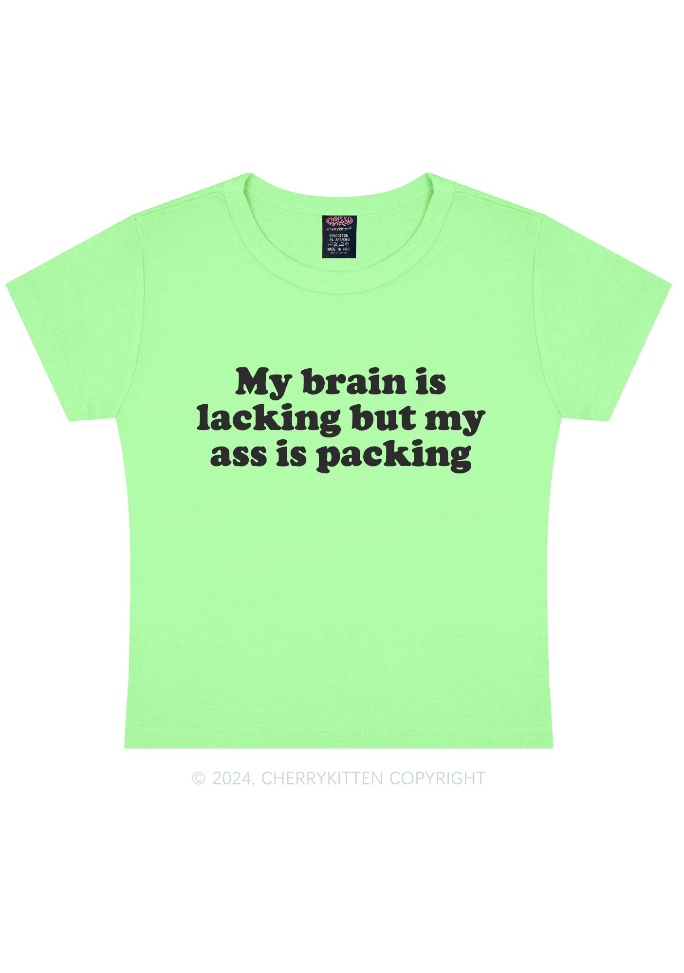 My Brain Is Lacking Y2K Baby Tee Cherrykitten