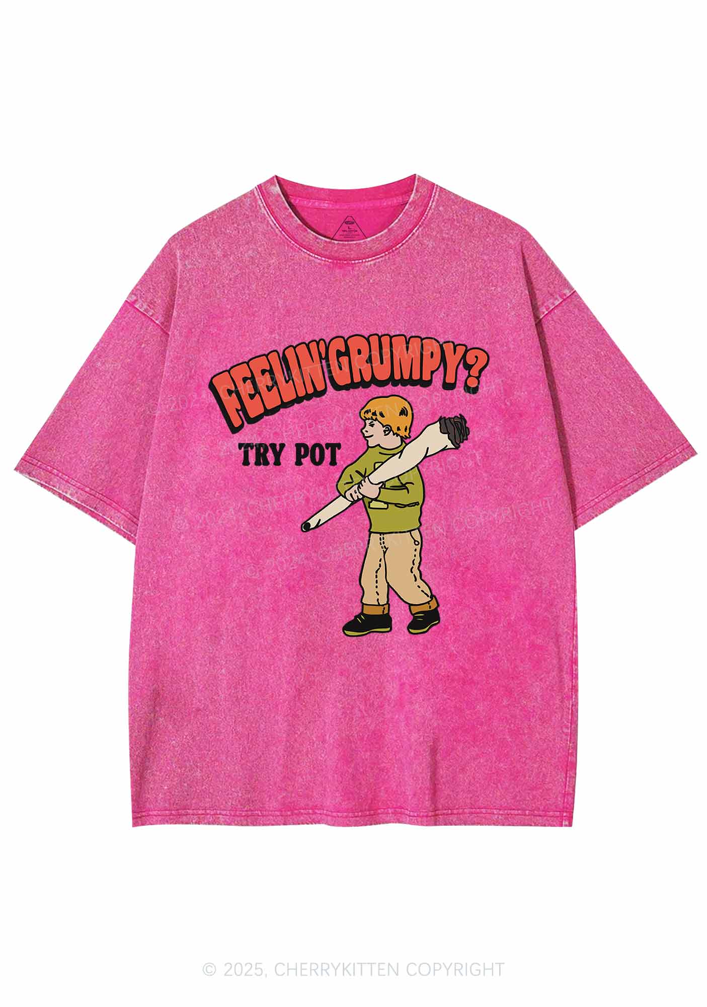 Feelin' Grumpy Y2K Washed Tee Cherrykitten