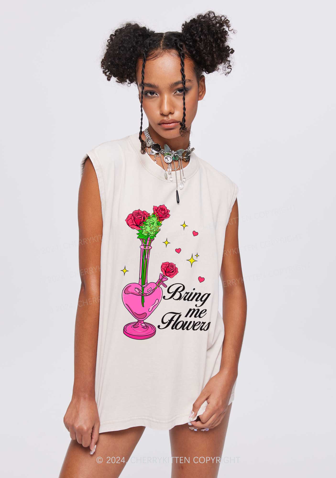 Bring Me Flowers Y2K Washed Tank Cherrykitten