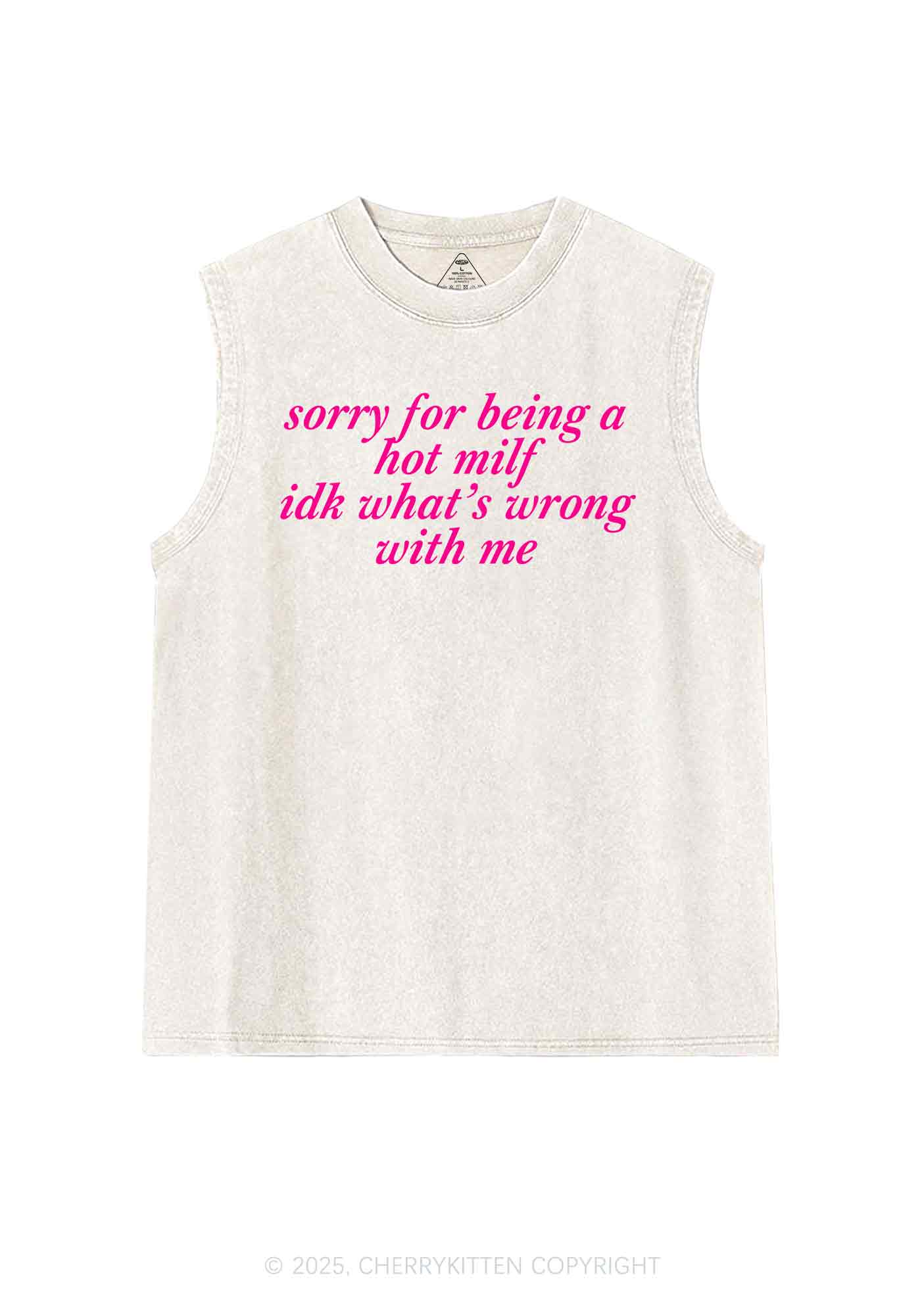 Sorry For Being A Hot Mxxf Y2K Washed Tank Cherrykitten