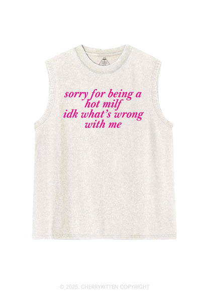 Sorry For Being A Hot Mxxf Y2K Washed Tank Cherrykitten