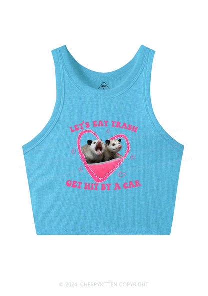 Lets Eat Trash Y2K Valentine's Day Crop Tank Top Cherrykitten