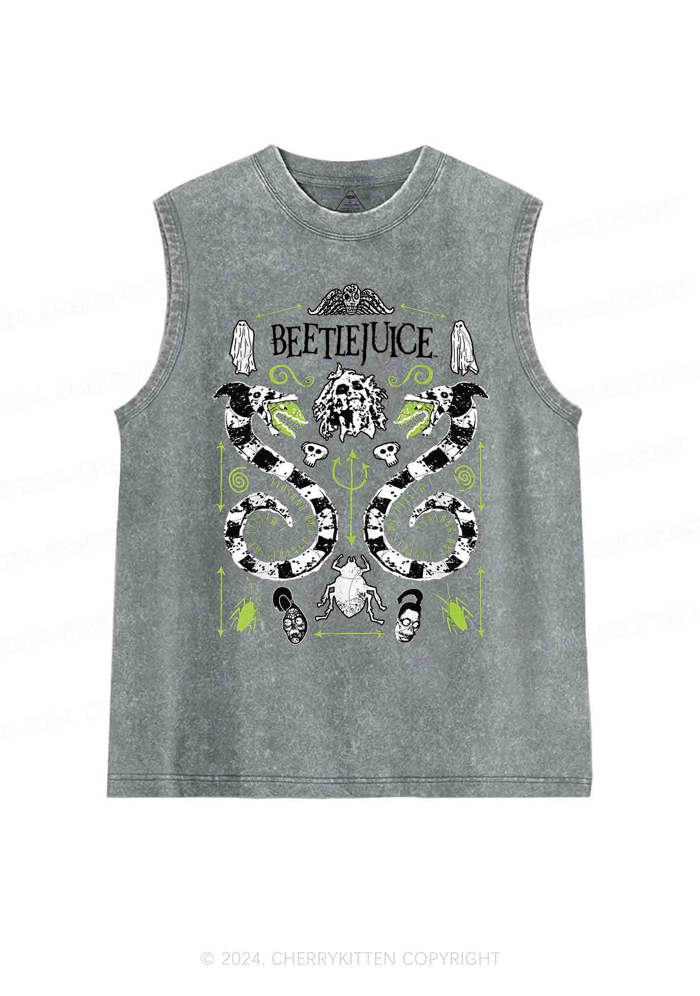 Halloween Green Mouth Snake Y2K Washed Tank Cherrykitten