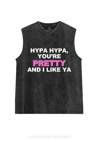 Hypa You Are Pretty Y2K Washed Tank Cherrykitten