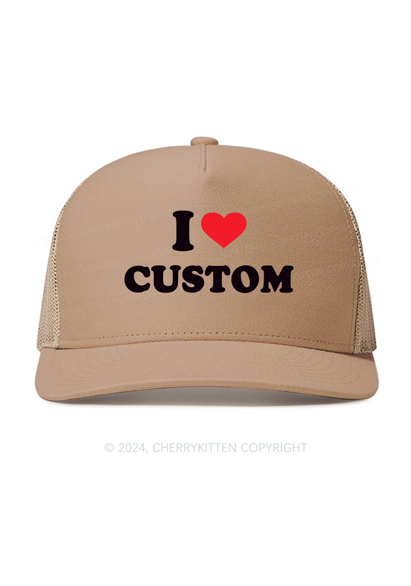 I Love Custom Personalized Y2K Trucker Mesh Hat Cherrykitten