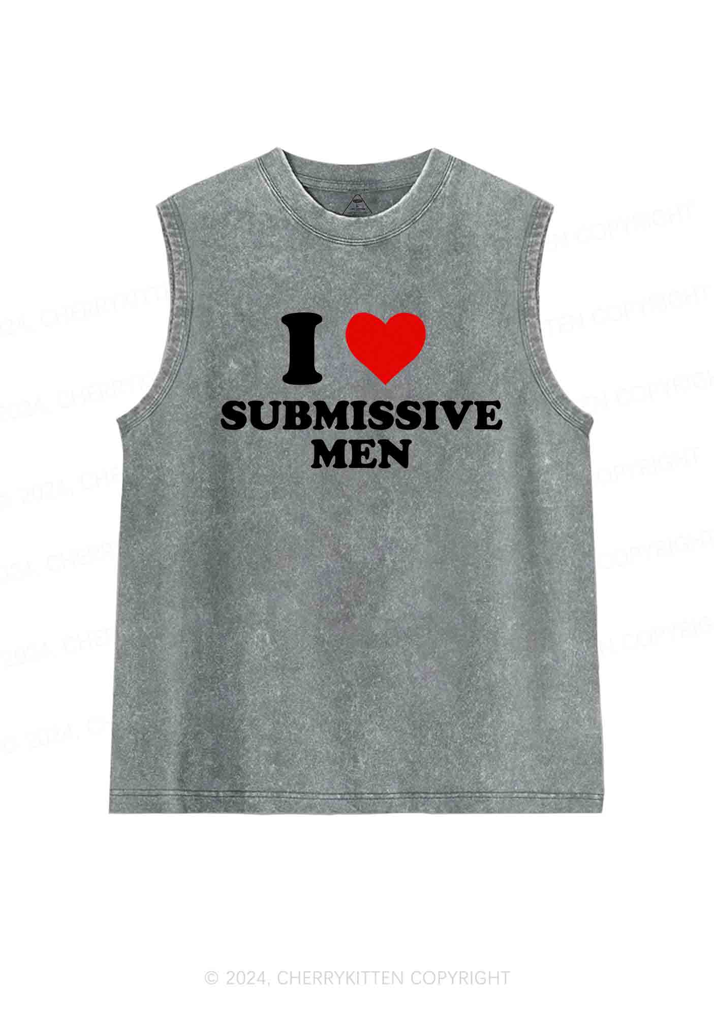 I Love S Men Y2K Washed Tank Cherrykitten