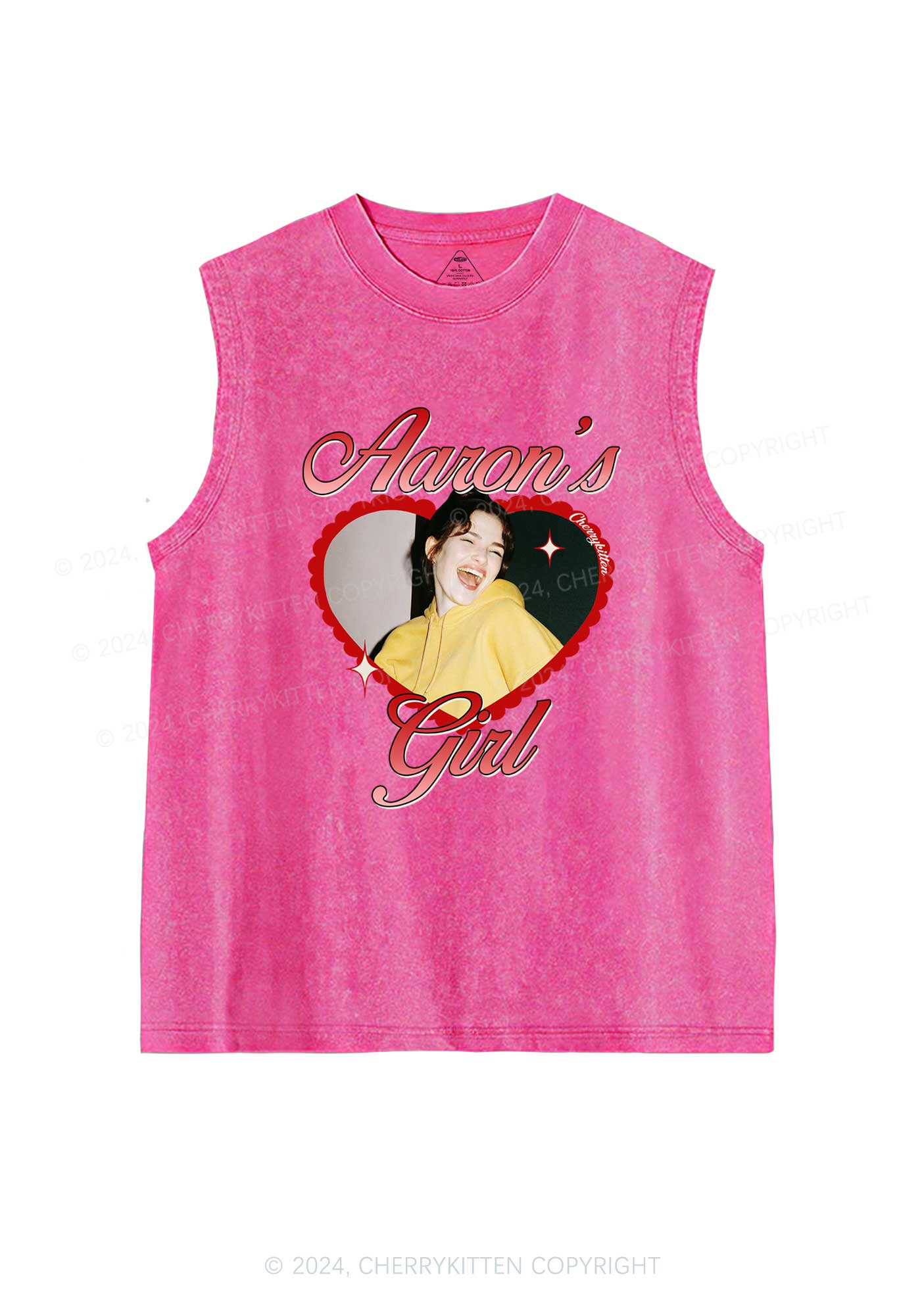 Custom Aarons Girl Y2K Valentine's Day Washed Tank Cherrykitten