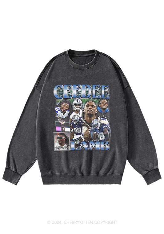 Retro Lamb Y2K Super Bowl Washed Sweatshirts Cherrykitten