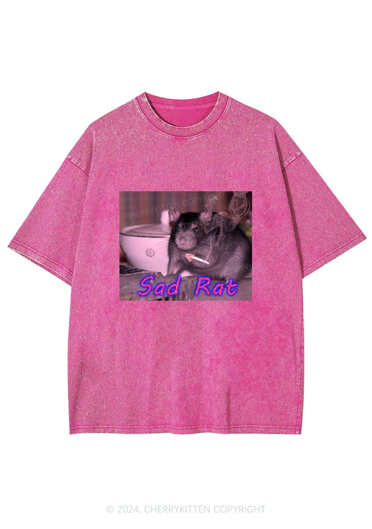 Sad Rat Y2K Washed Tee Cherrykitten