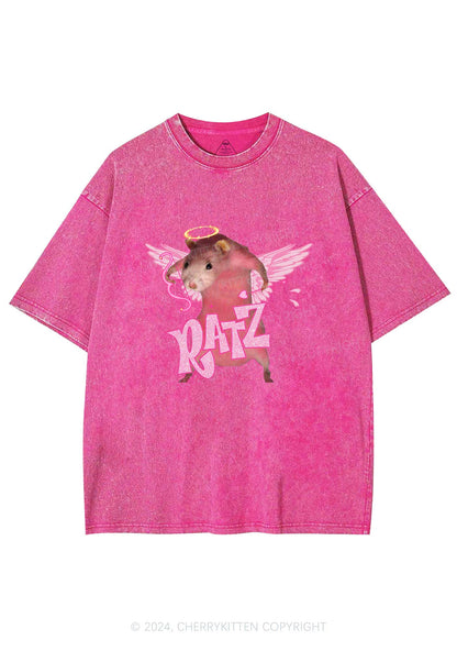 Cupid Rat Y2K Valentine's Day Washed Tee Cherrykitten