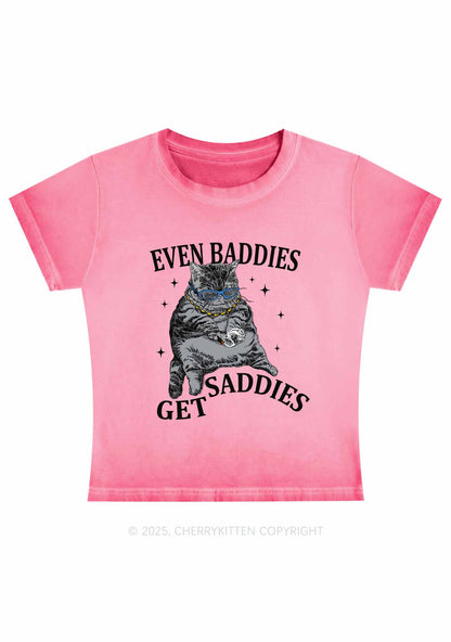 Even Baddies Get Saddies Y2K Vintage Classic Tee Cherrykitten