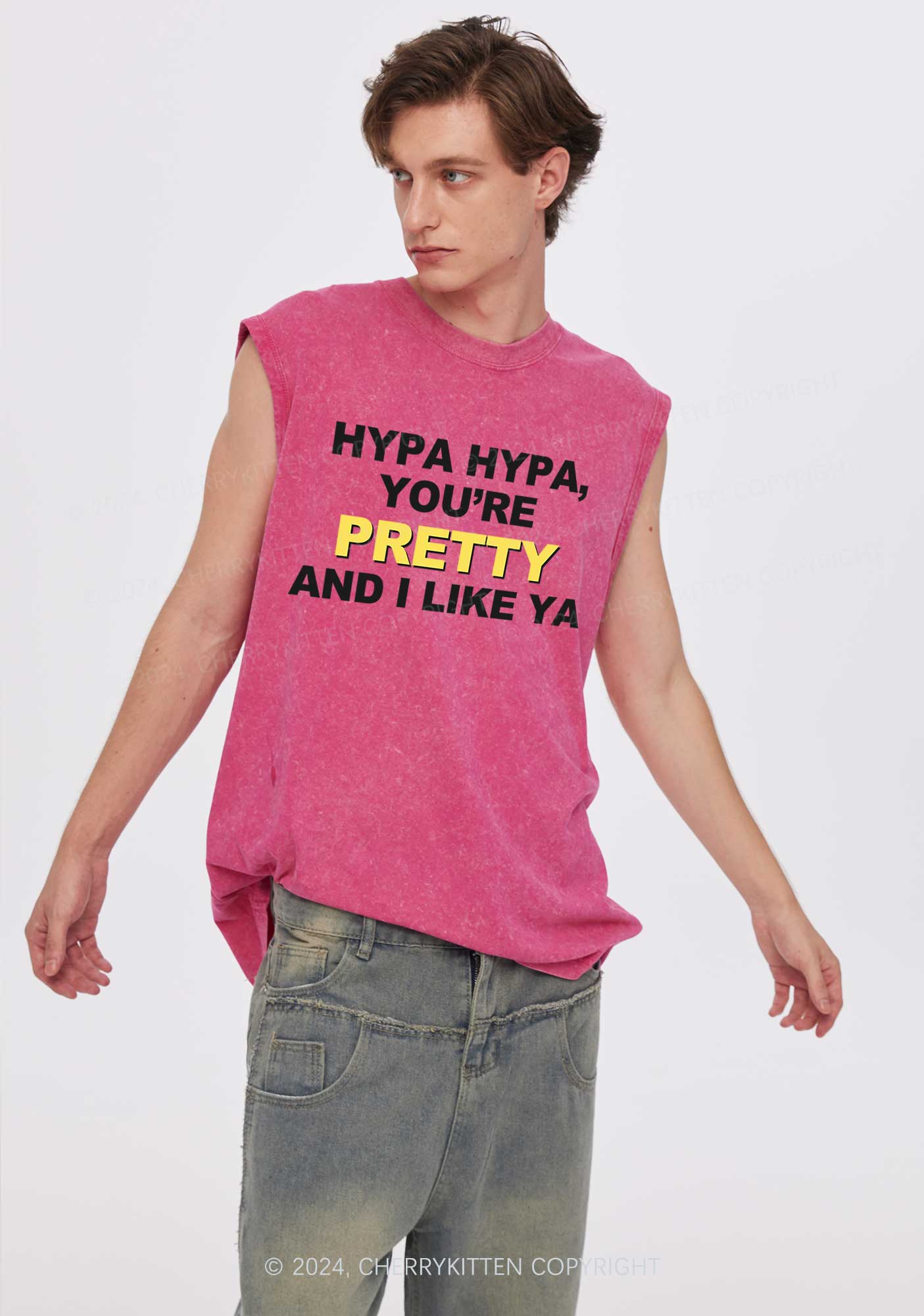 Hypa You Are Pretty Y2K Washed Tank Cherrykitten