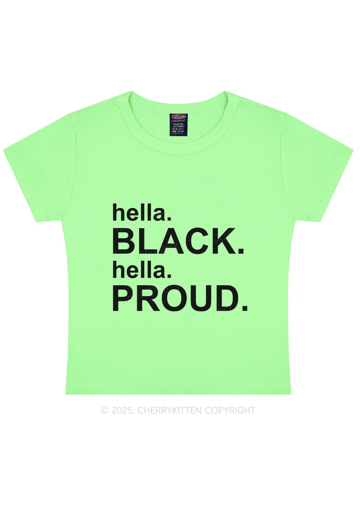 Black Proud Y2K Baby Tee Cherrykitten