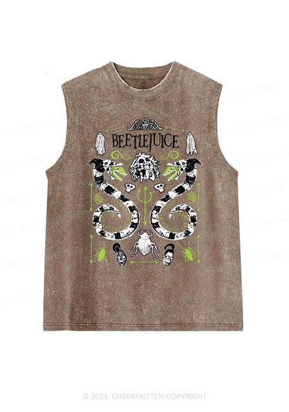 Halloween Green Mouth Snake Y2K Washed Tank Cherrykitten