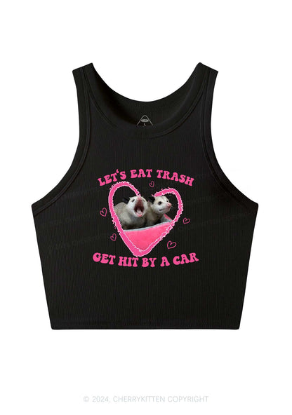 Lets Eat Trash Y2K Valentine's Day Crop Tank Top Cherrykitten