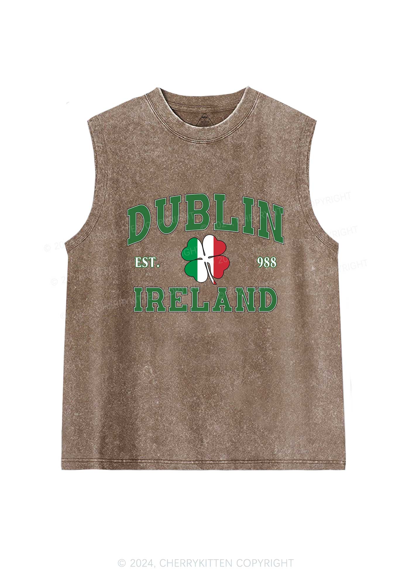 Dublin Ireland St Patricks Y2K Washed Tank Cherrykitten