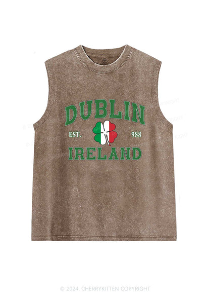 Dublin Ireland St Patricks Y2K Washed Tank Cherrykitten