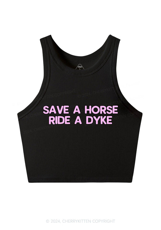 Save Horse Ride Dyke Y2K Crop Tank Top Cherrykitten