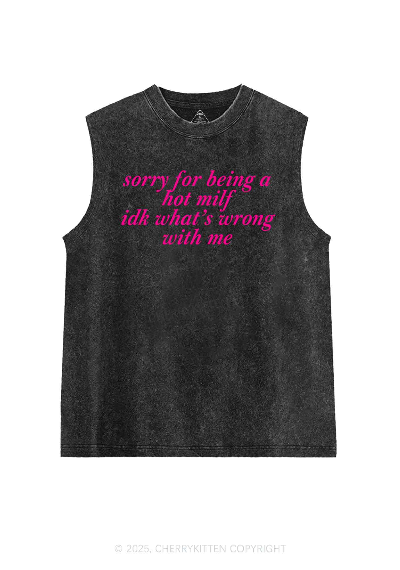 Sorry For Being A Hot Mxxf Y2K Washed Tank Cherrykitten