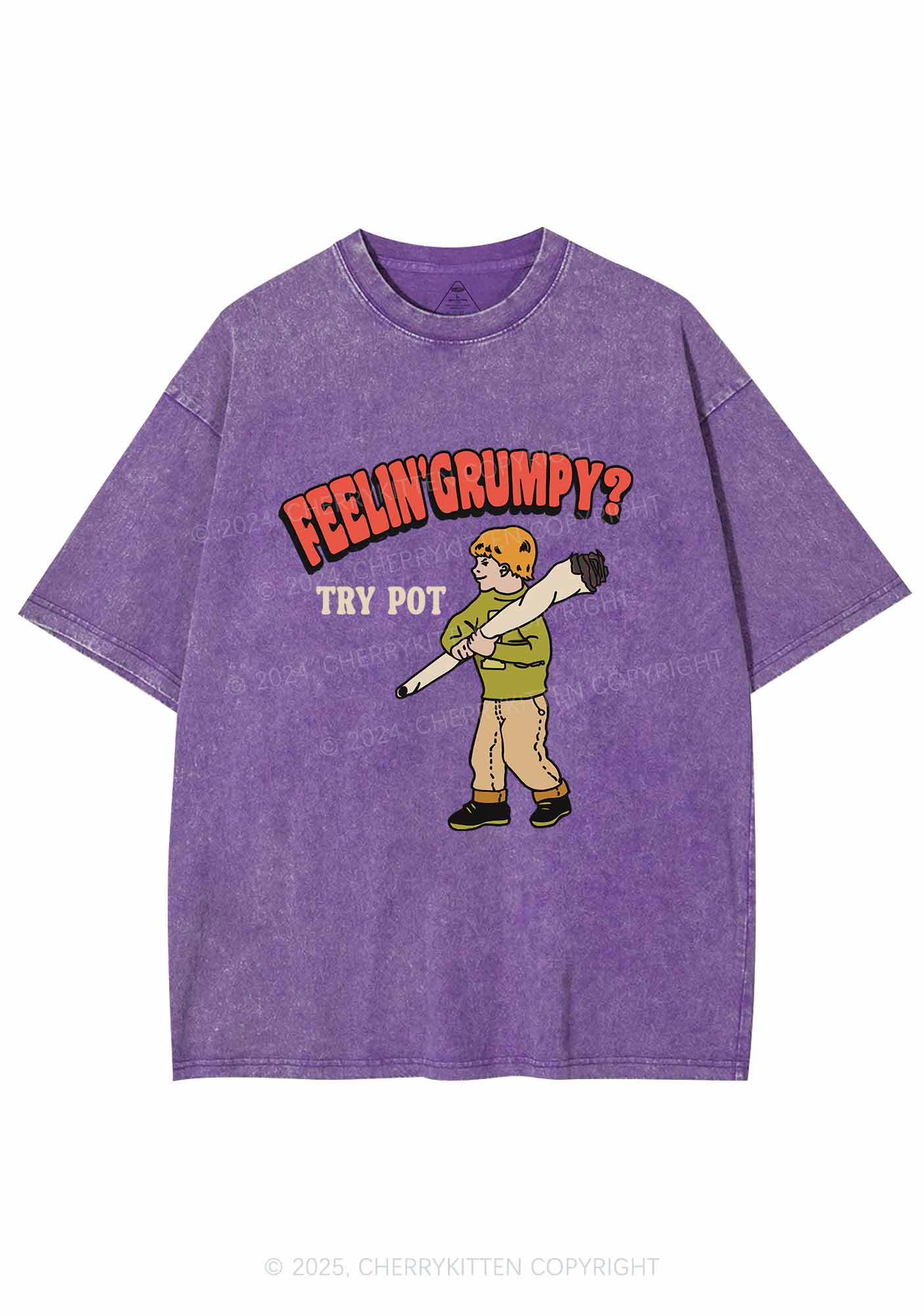 Feelin' Grumpy Y2K Washed Tee Cherrykitten