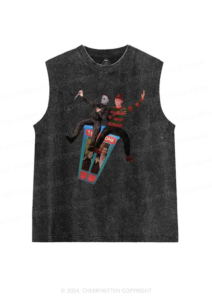 Halloween Horrific Adventure Y2K Washed Tank Cherrykitten