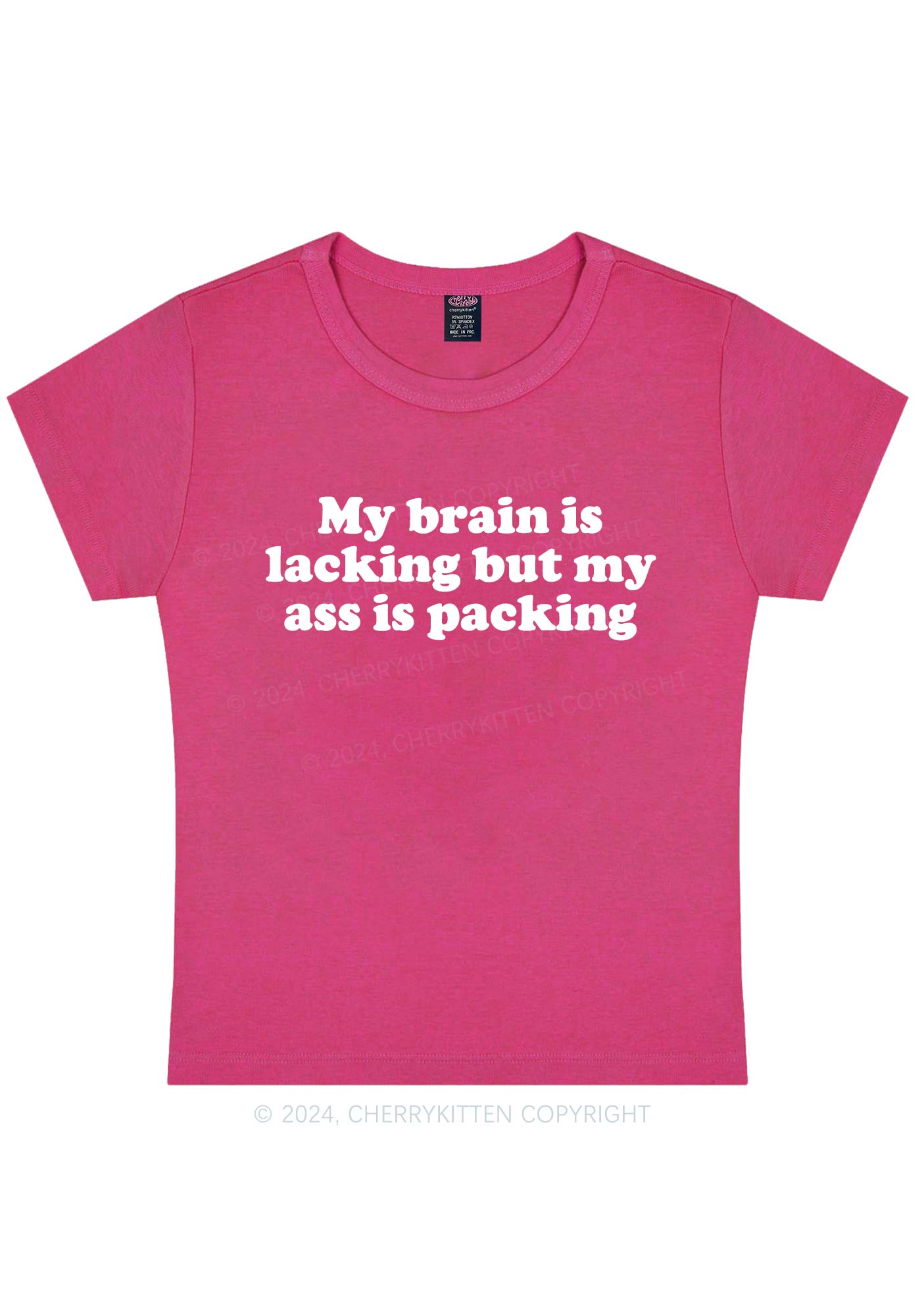 My Brain Is Lacking Y2K Baby Tee Cherrykitten