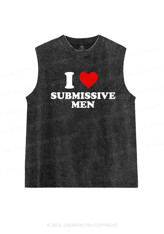 I Love S Men Y2K Washed Tank Cherrykitten