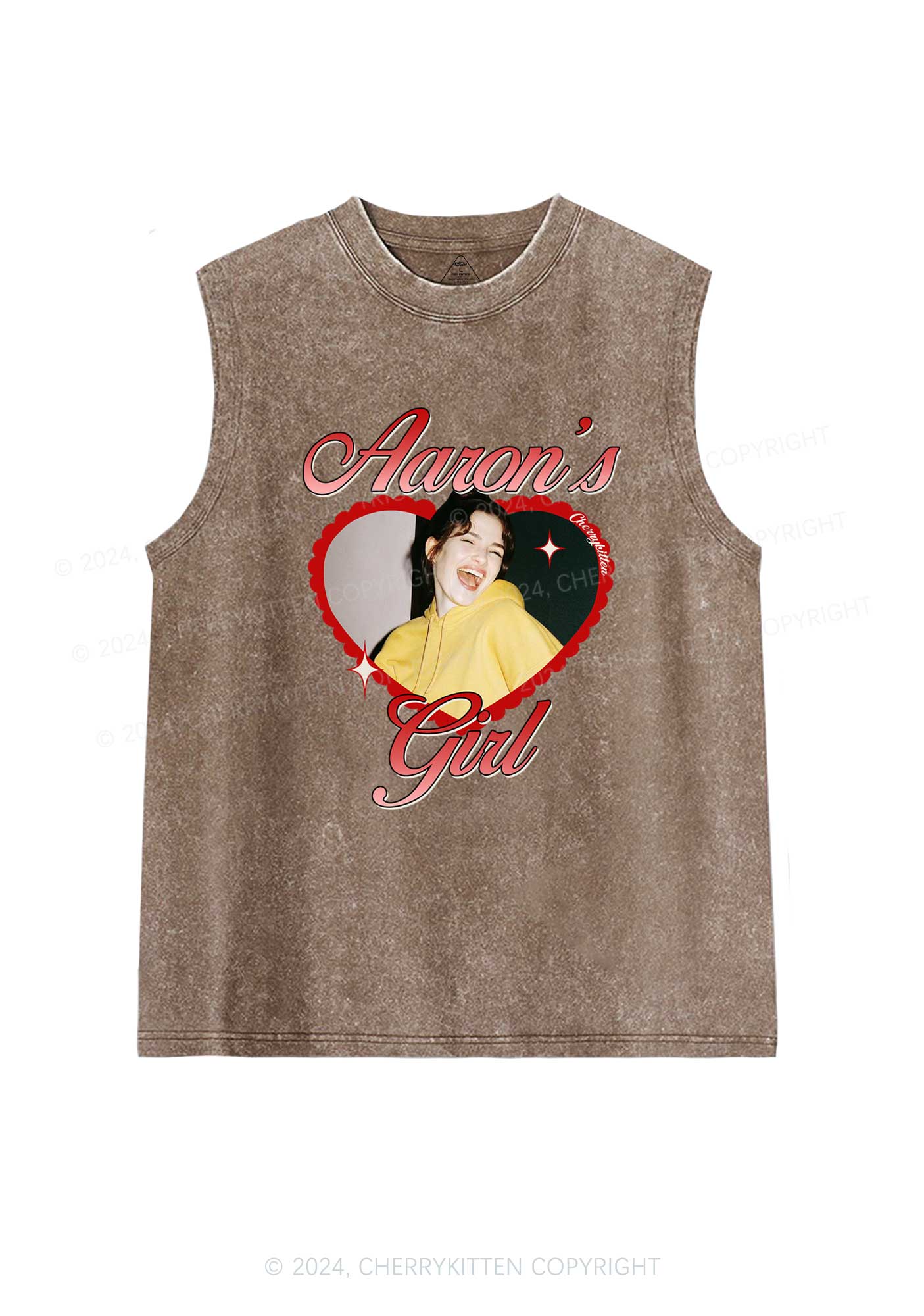 Custom Aarons Girl Y2K Valentine's Day Washed Tank Cherrykitten