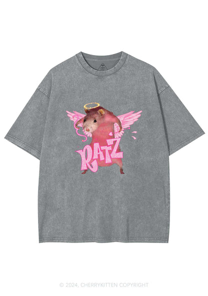 Cupid Rat Y2K Valentine's Day Washed Tee Cherrykitten