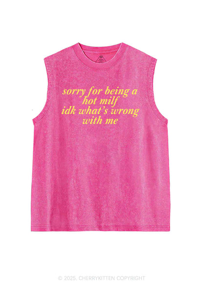 Sorry For Being A Hot Mxxf Y2K Washed Tank Cherrykitten