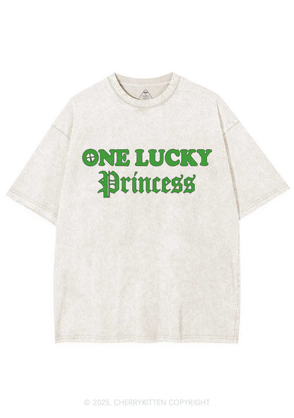 One Lucky Princess St Patricks Y2K Washed Tee Cherrykitten