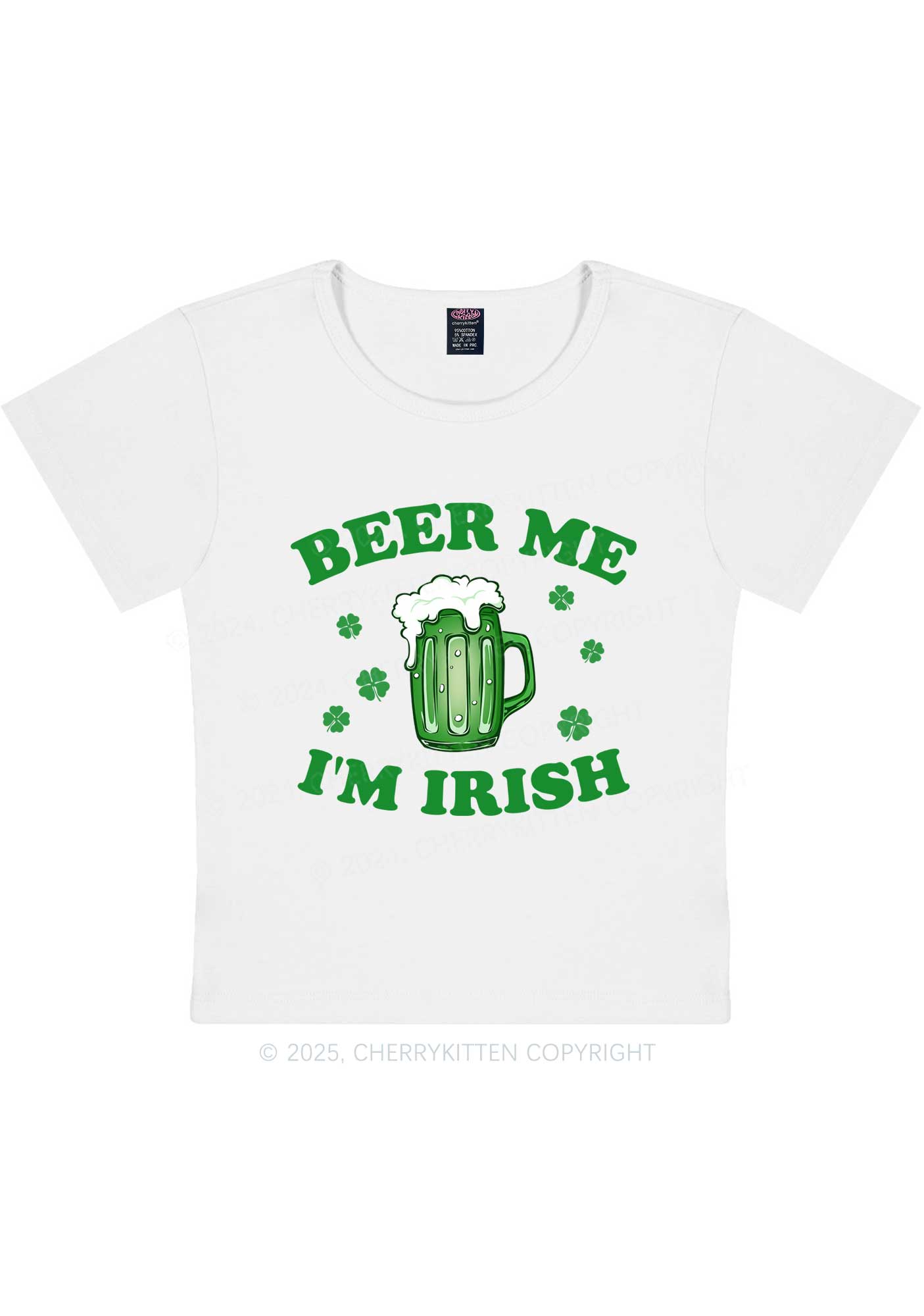 Beer Me Im Irish St Patricks Y2K Baby Tee Cherrykitten