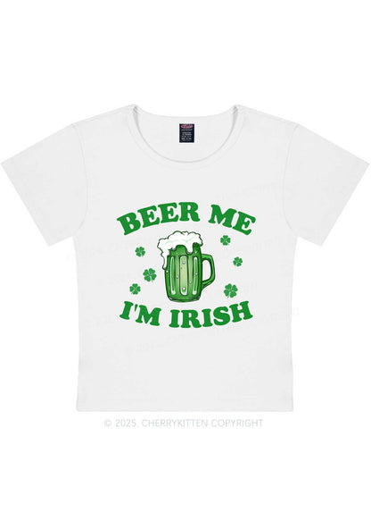 Beer Me Im Irish St Patricks Y2K Baby Tee Cherrykitten