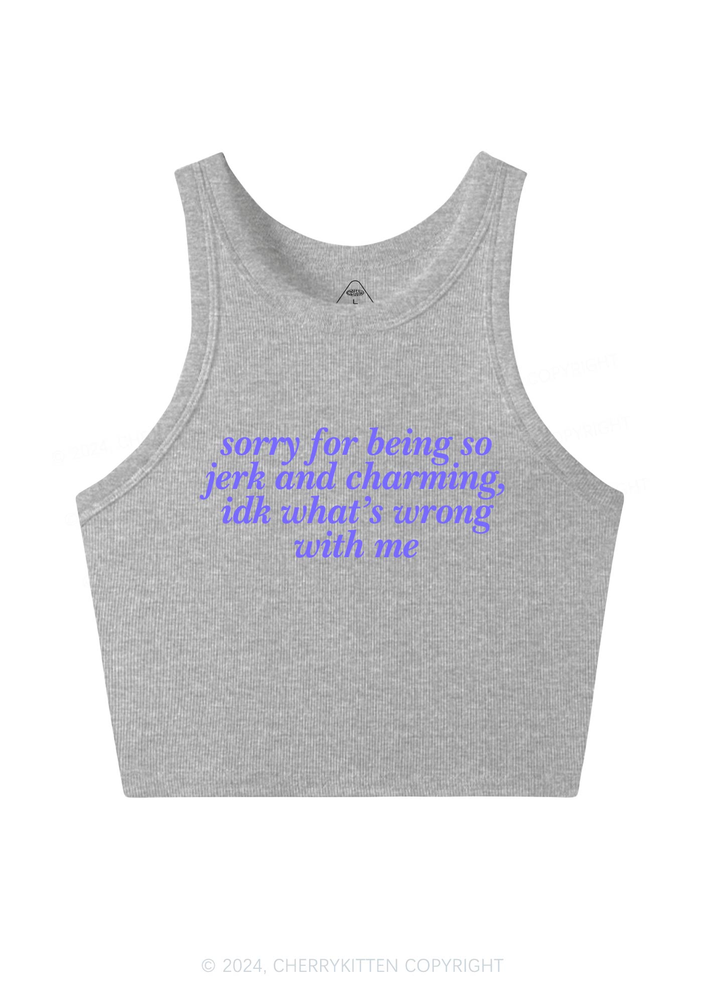 Sorry For Being So Jerk Y2K Crop Tank Top Cherrykitten