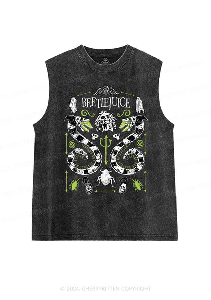 Halloween Green Mouth Snake Y2K Washed Tank Cherrykitten