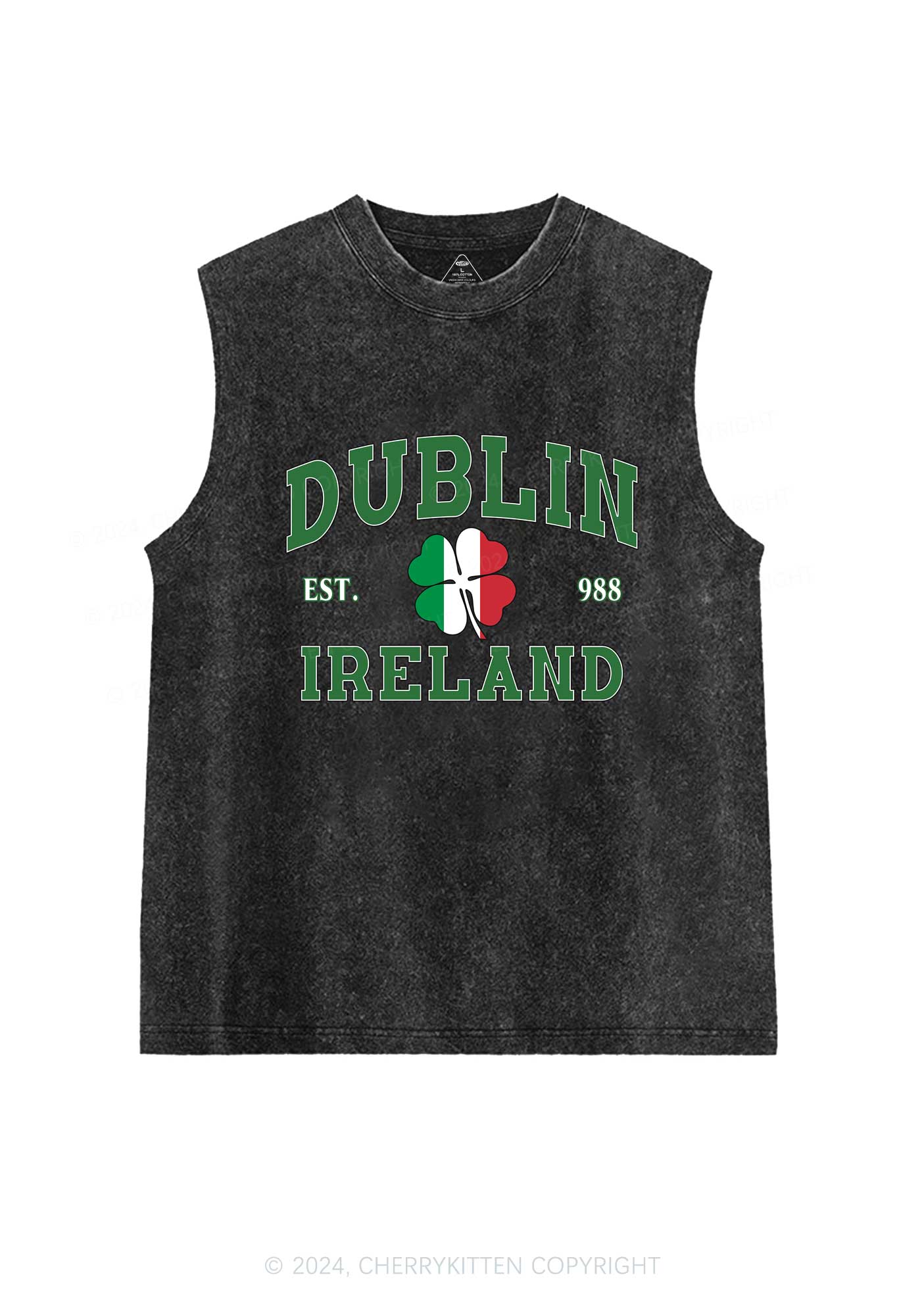 Dublin Ireland St Patricks Y2K Washed Tank Cherrykitten