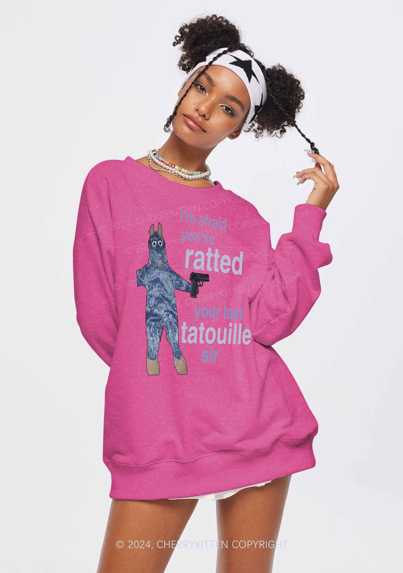 Ratted Last Tatouille Y2K Washed Sweatshirts Cherrykitten