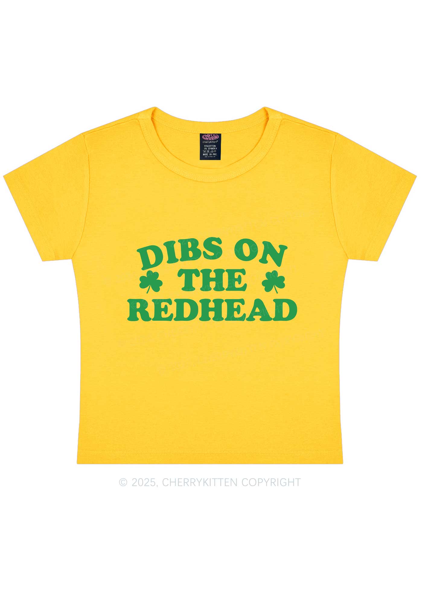 Dibs On The Redhead St Patricks Y2K Baby Tee Cherrykitten