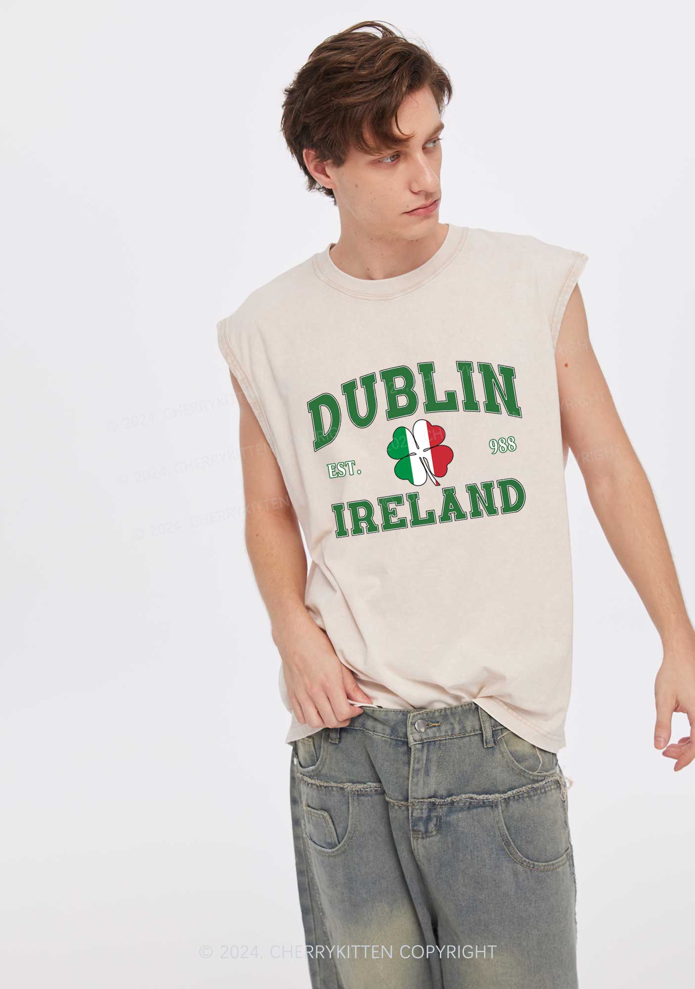 Dublin Ireland St Patricks Y2K Washed Tank Cherrykitten