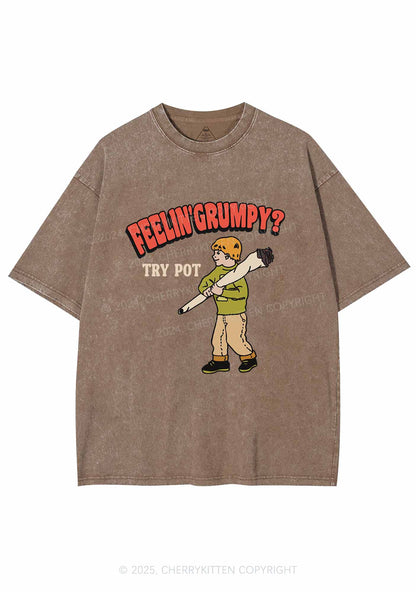 Feelin' Grumpy Y2K Washed Tee Cherrykitten