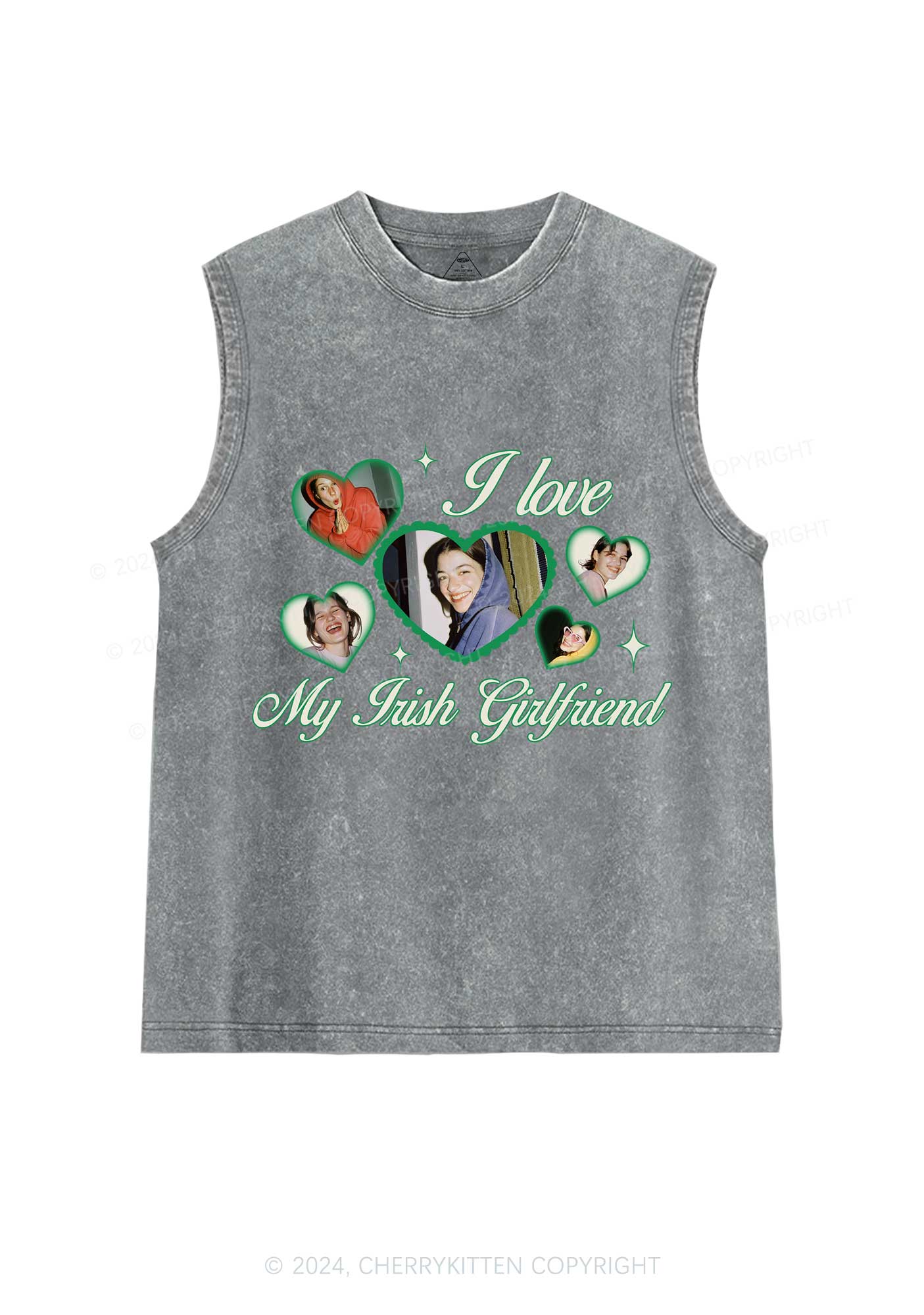 Custom My Irish Girlfriend St Patricks Y2K Washed Tank Cherrykitten