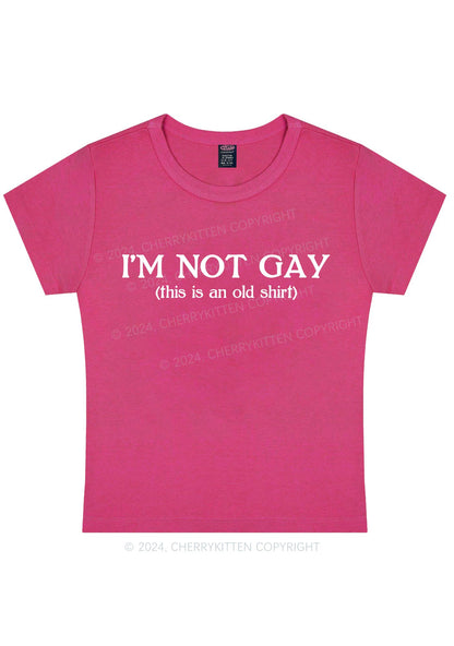 Curvy I'm Not Gay Y2K Baby Tee Cherrykitten