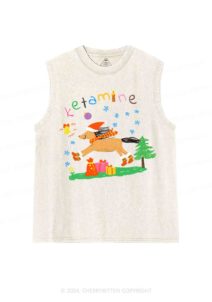 Christmas Snowflake Pony Y2K Washed Tank Cherrykitten