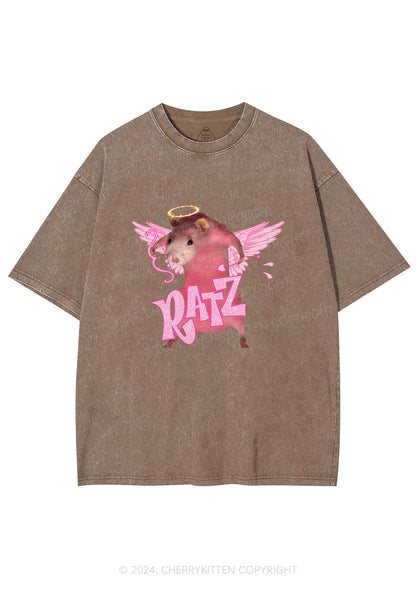 Cupid Rat Y2K Valentine's Day Washed Tee Cherrykitten