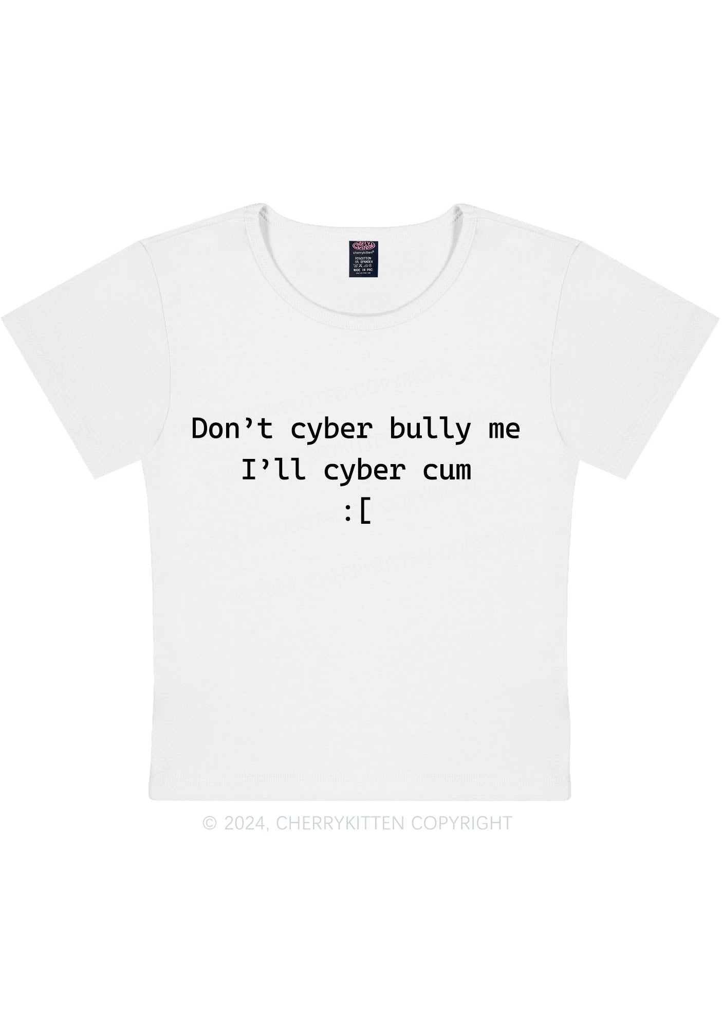 Don't Cyber Bully Me Y2K Baby Tee Cherrykitten