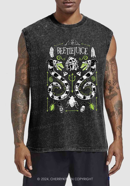 Halloween Green Mouth Snake Y2K Washed Tank Cherrykitten