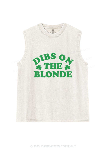 Dibs On The Blonde St Patricks Y2K Washed Tank Cherrykitten