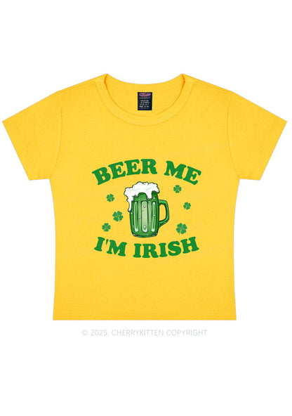 Beer Me Im Irish St Patricks Y2K Baby Tee Cherrykitten