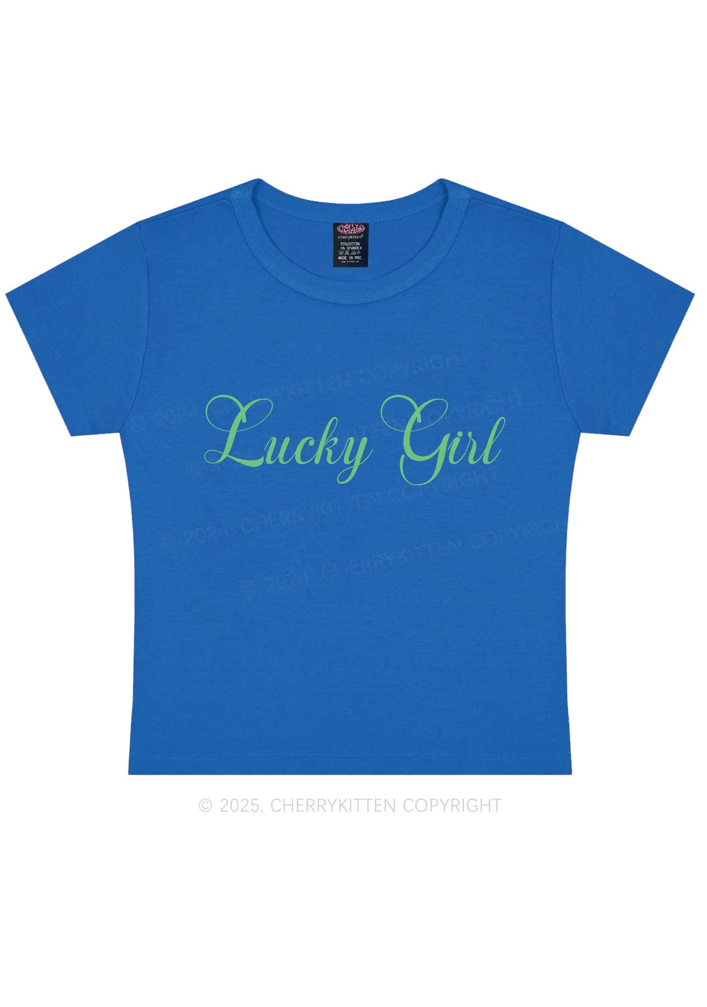 Lucky Girl St Patricks Y2K Baby Tee Cherrykitten